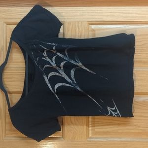 Vintage Hot Topic Bleached Spiderweb Tee